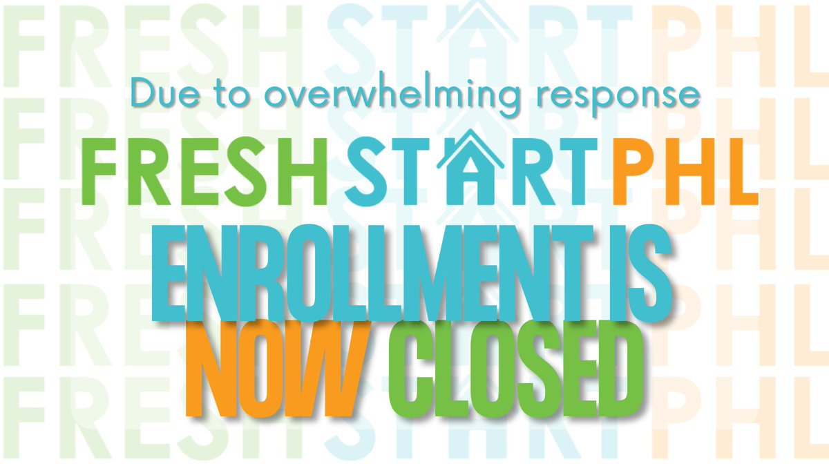 The enrollment period for FreshStartPHL move-in assistance is now closed. We will continue to review submitted applications and will pay approved applications until funds are exhausted. 

Get more information at phdcphila.org/freshstartphl