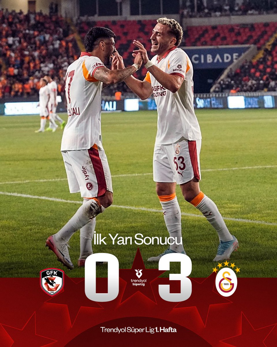İlk yarı sonucu: Gaziantep FK 0-3 Galatasaray

#GFKvGS