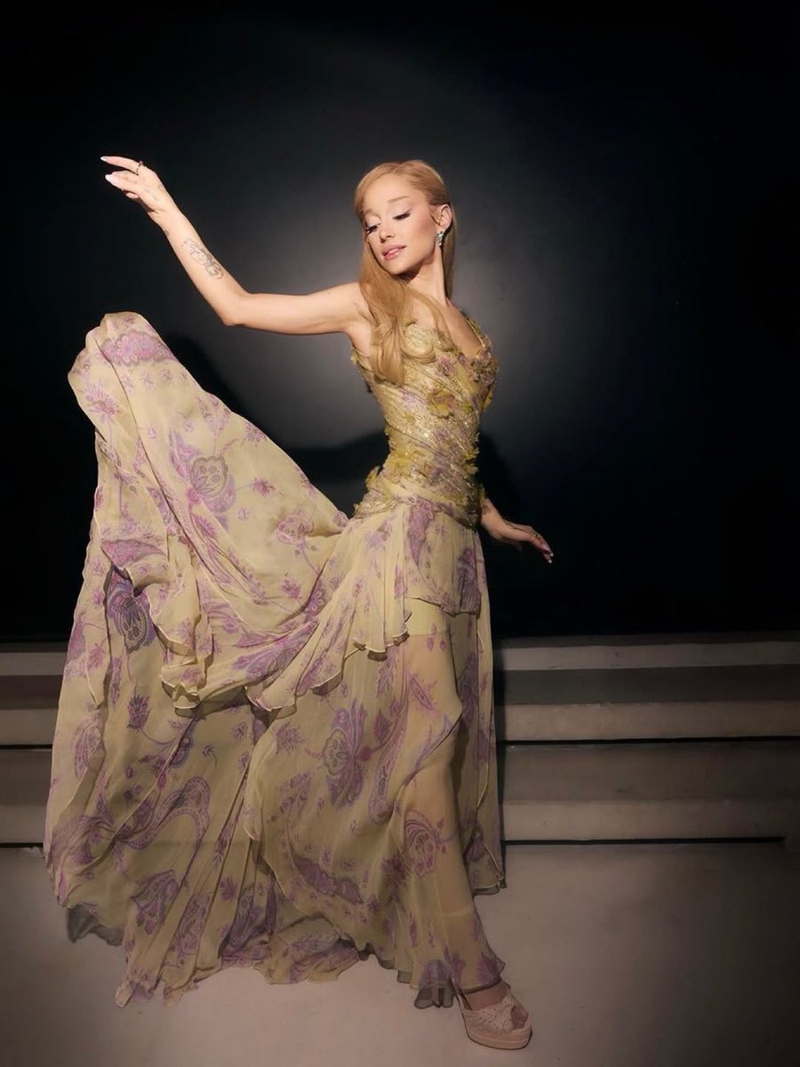 ariana grande in elie saab, styled by law roach