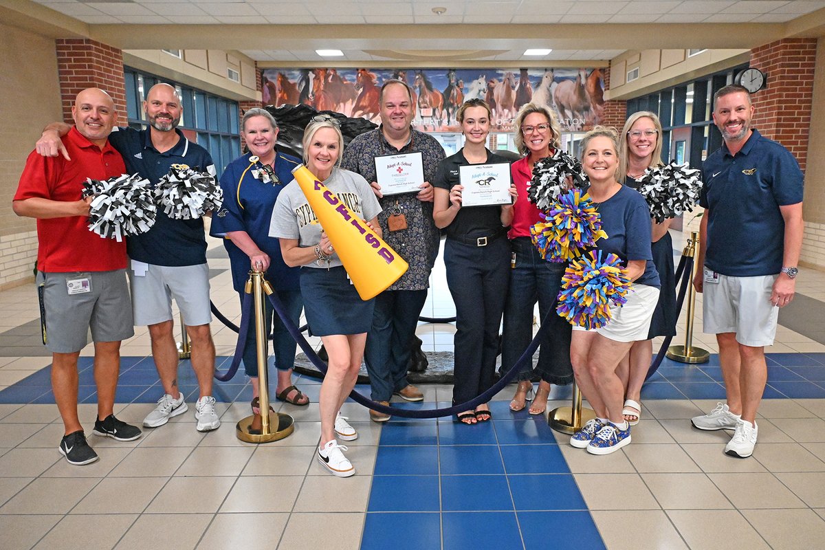 It's been a Fri-YAY because we celebrated THREE more Adopt-a-School partnerships! Thank you to our <a href="/CyFairISD/">Cypress-Fairbanks ISD</a> community for adoptiong <a href="/BrosnahanES/">Brosnahan Elementary</a>, <a href="/CFISDEmmott/">Emmott Elementary</a> and <a href="/CyRanchHS/">Cypress Ranch HS</a>! This is the first of many steps down the #PathtoAmazing! #CFISDspirit 🎉