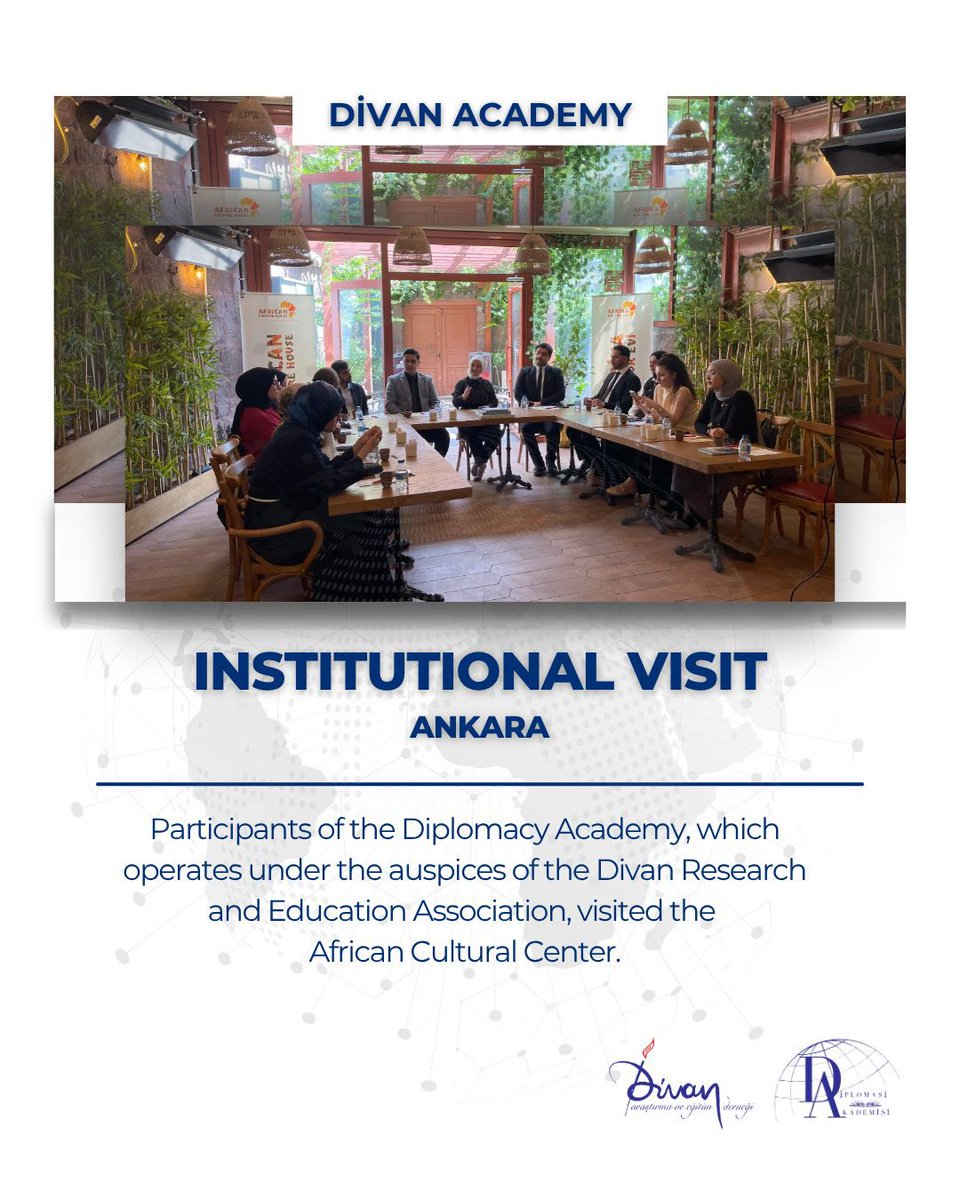 Divan Araştırma ve Eğitim Derneği olarak, kültürün, dostluğun ve paylaşımın adresi Afrika Kültür Evi’ni ziyaret ettik.

Yönetim Kurulu Başkanı Zeliha Sağlam hanımefendinin samimi ev sahipliğiyle, Afrika’nın sıcak atmosferini ve zengin kültürel mirasını adeta yerinde hissettik.