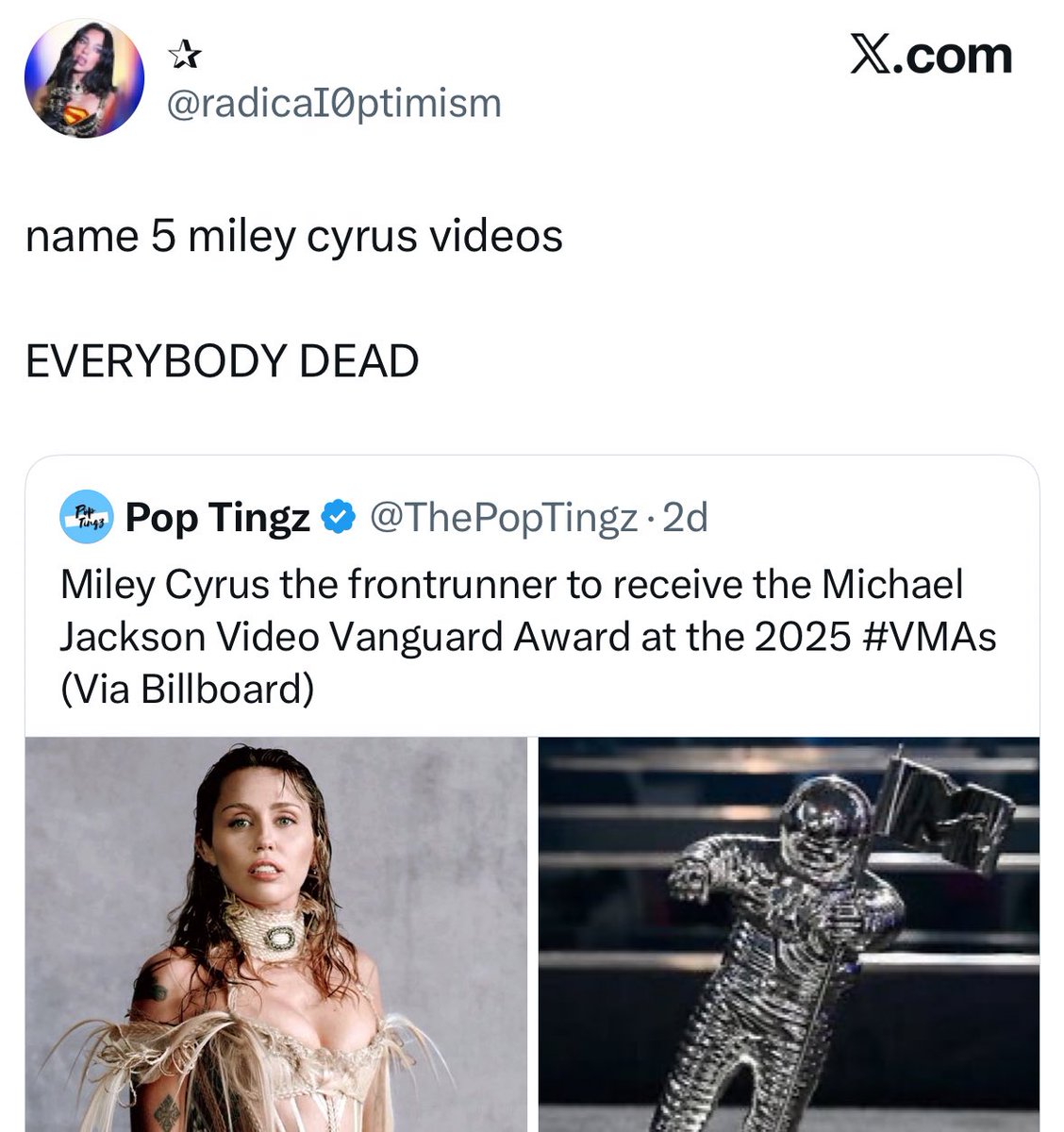 saying this when she literally has 5 videos with over a billion views… the jokes write themselves