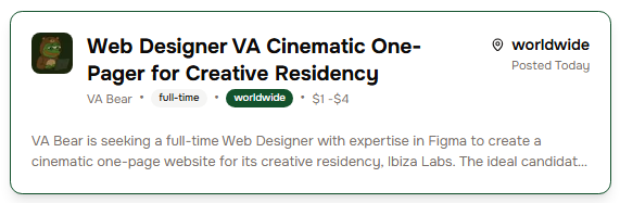 vabear_ph's tweet photo. 🎨 We’re hiring: Web Designer VA
💰 $600/mo | Full-Time | Remote

Design a cinematic, luxury one-page site for a creative residency in Ibiza 🌴
Figma skills required. Editorial style. Responsive. Clean UX.

🚀 RT • Follow • Like for the  link

#VABear #RemoteVA #HiringNow https://t.co/SqwsoCIQGL