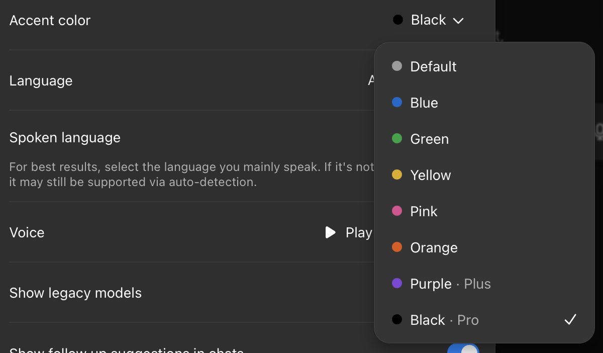 dangled_pointer's tweet image. Wow, super happy to try my new accent colour that comes with my Pro sub. What's next, micro transactions for removing em dashes?