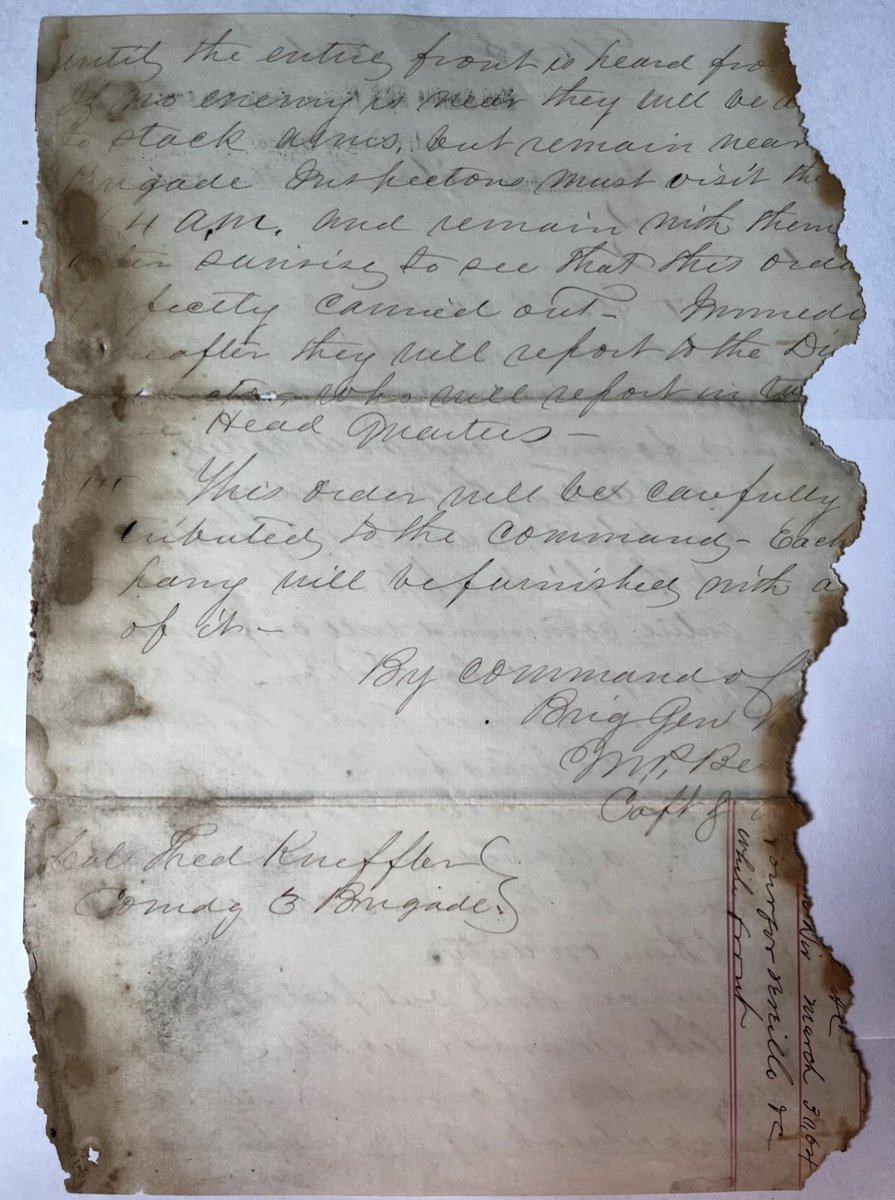 dovid_g's tweet image. I obtained a handwritten army order from the highest ranking Jew in the Civil War, an Indiana man, Brigadier General Frederick Kneffler.
