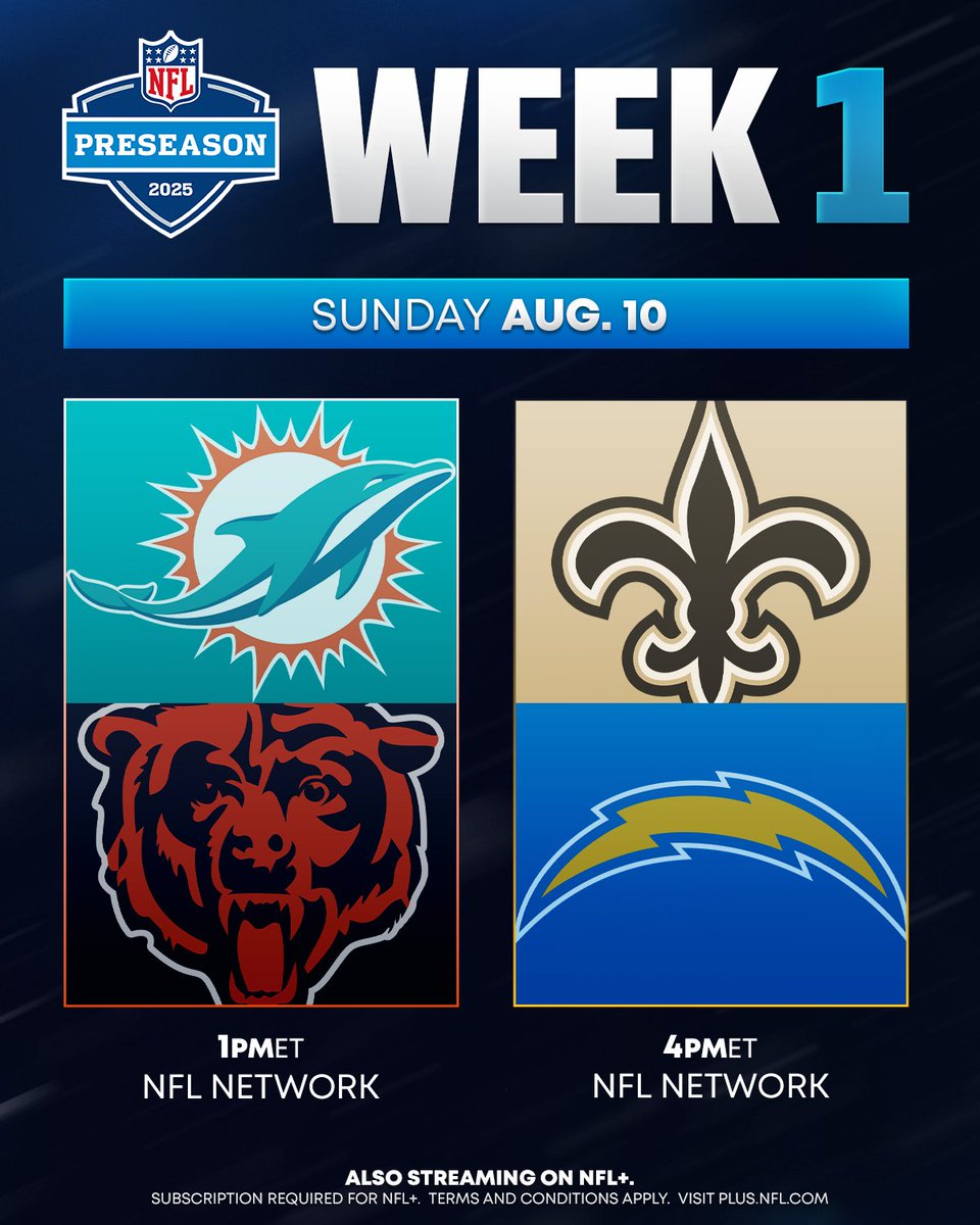 NFL's tweet photo. Sunday Football is back 👏

Watch live out-of-market preseason games on @NFLPlus https://t.co/IFraIpyopC