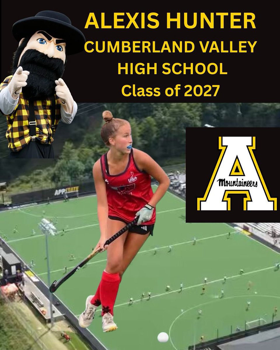 🚨Commitment Alert🚨

Congratulations to Alexis Hunter (Cumberland Valley High School/2027) who has verbally committed to continue her academic and athletic career at Appalachian State University - Go Mountaineers! 

We are #cpfhproud of you Lexi!!💛🖤🏑