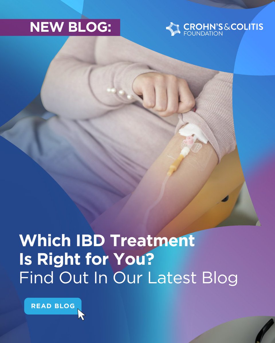 CrohnsColitisFn's tweet photo. Living with Crohn’s or colitis? Meds, nutrition, therapy — your treatment plan can evolve with you. Find out what your options are in our latest blog. 💙 #LetsGoThere #IBDTreatment #CrohnsColitis https://t.co/pM2YcVlqJ9 https://t.co/OMstB3DKIn