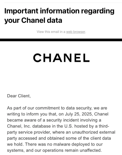 _venarix_'s tweet photo. Luxury brands #CHANEL 🇫🇷 (@CHANEL) and #Pandora 🇩🇰 (@PANDORA_Corp) have been victims of a #cyberattack via #CloudService. The group behind this #hack is currently unknown.
#OTCMKTS $PNDRY
Stay informed, monitor cyber threats, and sign up for free on #VenariX 👉 https://t.co/bgVoqcEHEN
#CyberAttack #infosec #CyberSec #France #Paris #Denmark #Copenhagen #luxuryfashion #luxurydesign #pandoracharms #pandorajewels #chanelbag