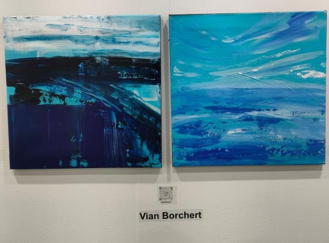 Now in #SEOUL #SouthKorea my artwork on exhibit in the BANK ART FAIR  w/ Capital Culture House booth 3-27 from Aug 7-10 at SBA SETEC Exhibition Hall, Seoul - #artsy #1stdibs #artcollector #artlovers #blueart #seascape #abstractart #vianobrchert #internatinalartist #painting