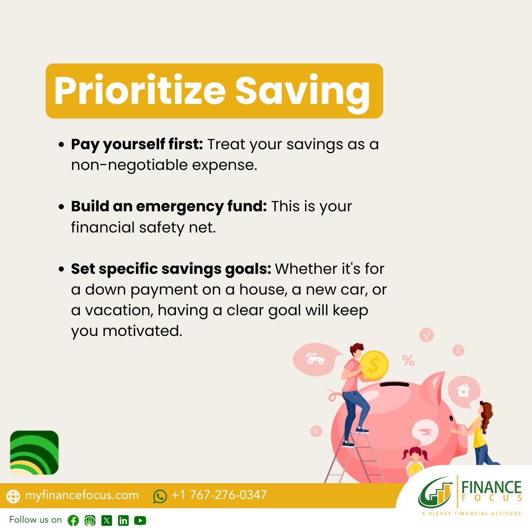 FinanceFocus767's tweet image. 💰 Prioritize #Saving—Your Future Self Will Thank You!

Small, consistent steps lead to big financial wins. Saving isn’t about sacrifice—it’s about security, freedom, and peace of mind. So start today, and take control of your future one deposit at a time.