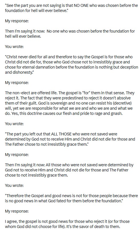 All for His Glory (@aspin3) on Twitter photo What do you think the reason is for David's answers?
1. Naivety?
2. Cognitive Dissonance?
3. Purposeful Deception?
4. Appeasement of conscience by appealing to emotion
#calvinism #reformed <a href="/Soteriology101/">Soteriology101 🩸</a> What do you think the reason is for David's answers?
1. Naivety?
2. Cognitive Dissonance?
3. Purposeful Deception?
4. Appeasement of conscience by appealing to emotion
#calvinism #reformed <a href="/Soteriology101/">Soteriology101 🩸</a>