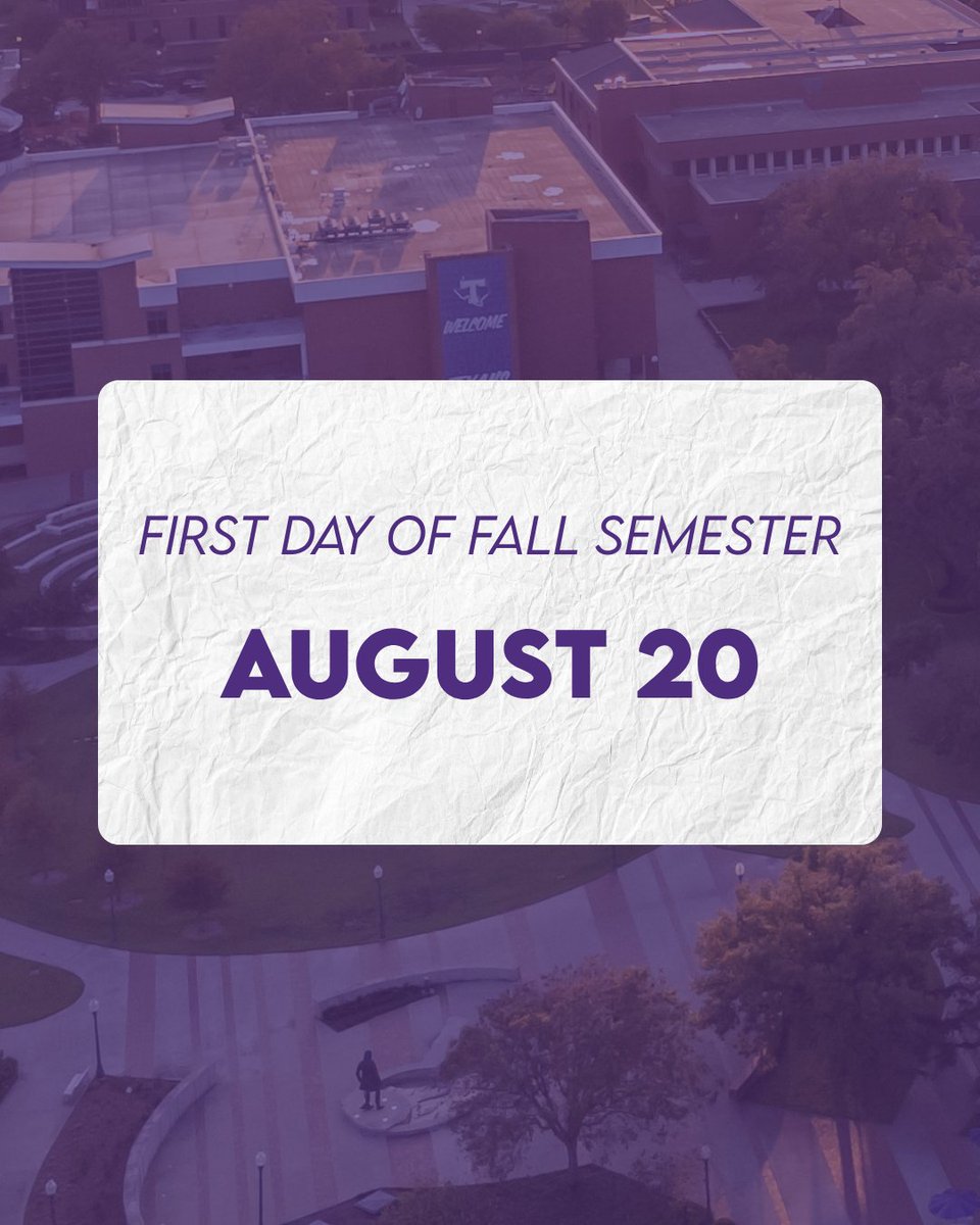 TarletonState's tweet image. Save these important dates for the academic year and take the first step toward becoming a Texan. There’s no better time to apply to Tarleton State!

📝 bit.ly/4m9lIiY

#TarletonState #BleedPurple #TarletonBound