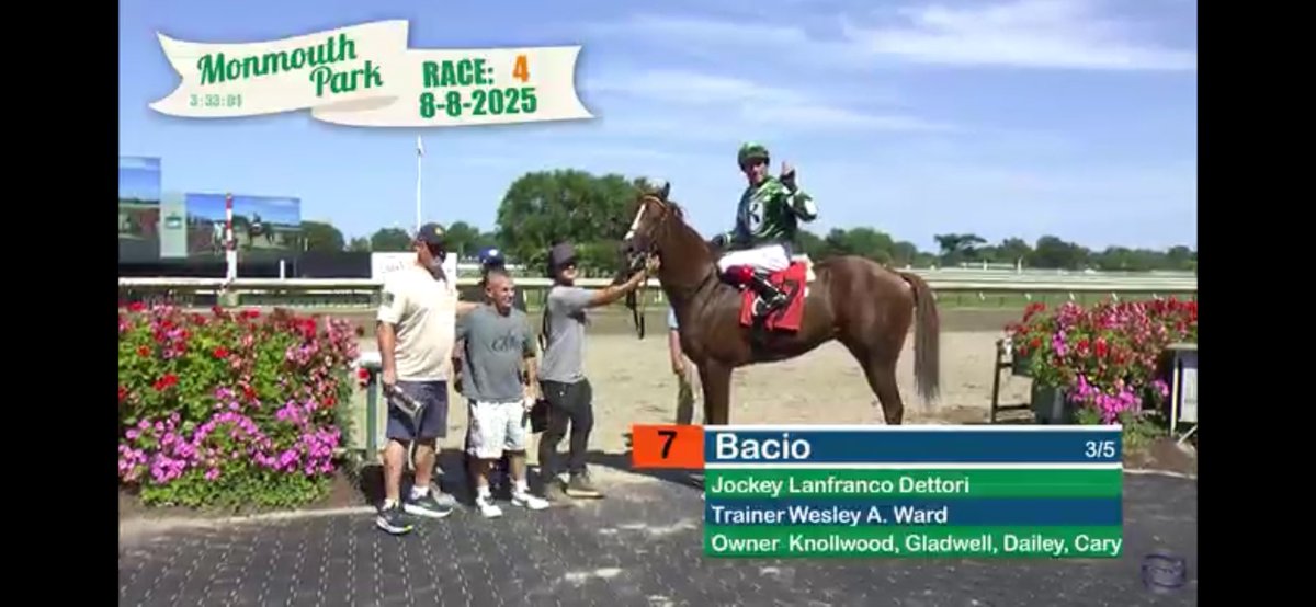 Top Line Sales (@toplinetbs) on Twitter photo BACIO wins his first start at <a href="/MonmouthPark/">Monmouth Park</a> !!! He’s a homebred in partnership with some of our best friends. <a href="/CaryBloodstock/">Andrew Cary</a> Valerie Dailey, Knollwood Stables. He’s so fast that he went 9.4 in March <a href="/OBSSales/">OBSSales</a> and he RNA so we kept him and sent him to Wesley and bam!! 💥 🏆 by BACIO wins his first start at <a href="/MonmouthPark/">Monmouth Park</a> !!! He’s a homebred in partnership with some of our best friends. <a href="/CaryBloodstock/">Andrew Cary</a> Valerie Dailey, Knollwood Stables. He’s so fast that he went 9.4 in March <a href="/OBSSales/">OBSSales</a> and he RNA so we kept him and sent him to Wesley and bam!! 💥 🏆 by