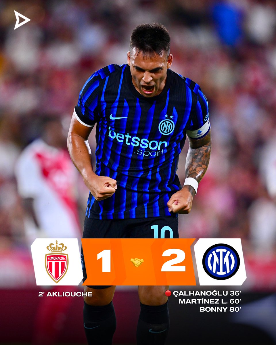 DIRETTADCM's tweet photo. L’#Inter prima va in svantaggio, poi in inferiorità numerica ma grazie al solito Lautaro e al gol di Bonny riesce a ribaltare il Monaco ✅

#MonacoInter #ASMINT https://t.co/BswRHNT44u