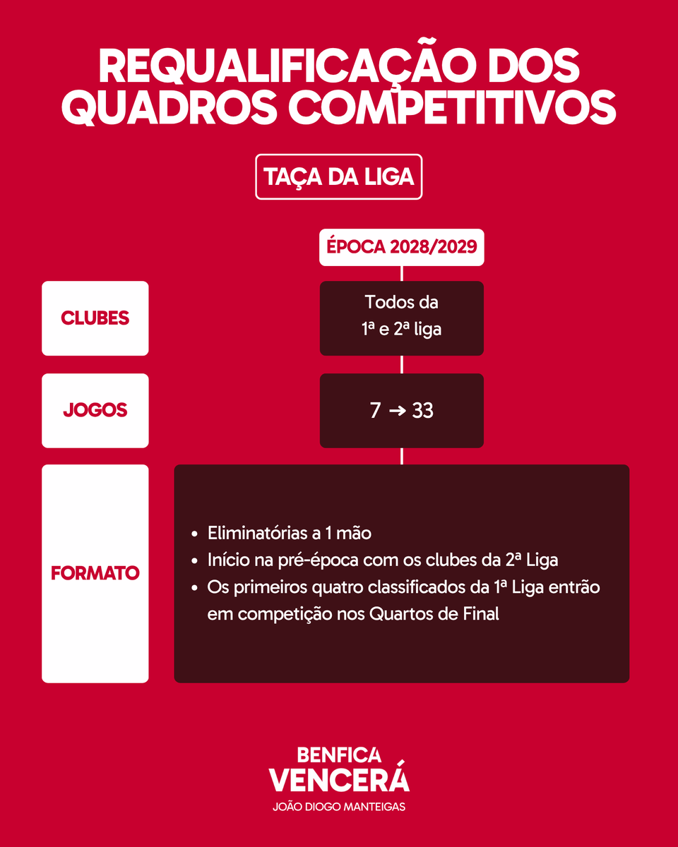A proposta de João Diogo Manteigas para a reformulação dos quadros competitivos.