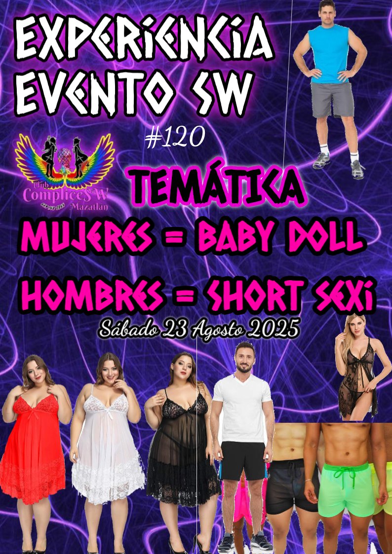 Club y Bar Swíngєr CómplícєSW Mαzαtlαn (@reunionesw_mzt) on Twitter photo Sábado 23 agosto 2025
 de 10pm a 5am.. TEMÁTICA Mujeres Babydoll y Hombres Short sexy.. casa con alberca, habitaciones individuales, acceso controlado, show stripper, dinámicas, discreción y seguridad.. 14 años de experiencia...
Sin fallas..
ATREVETE Sábado 23 agosto 2025
 de 10pm a 5am.. TEMÁTICA Mujeres Babydoll y Hombres Short sexy.. casa con alberca, habitaciones individuales, acceso controlado, show stripper, dinámicas, discreción y seguridad.. 14 años de experiencia...
Sin fallas..
ATREVETE