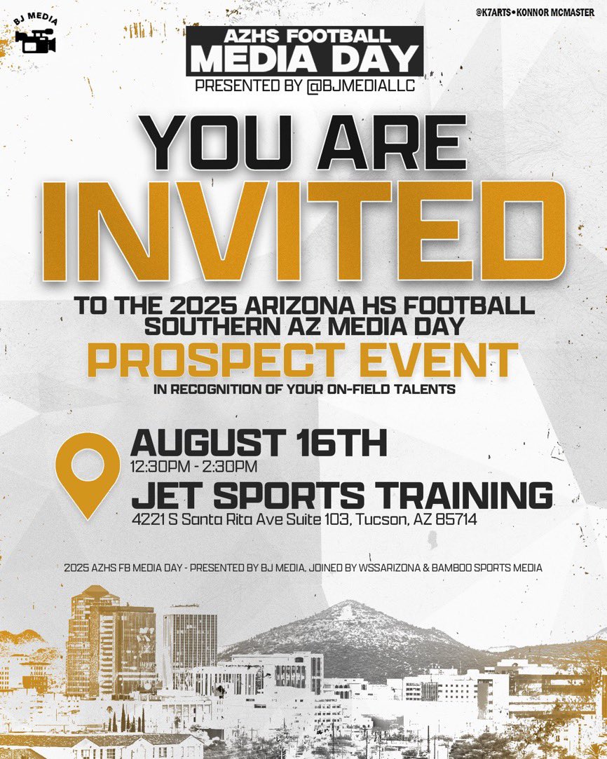 Latavis “Tj” Walker (@tjwalker2026) on Twitter photo Wanna Thank <a href="/BJMedia1/">BJ Media</a> for the AZHS Football Media Prospect Event Invite definitely going to represent <a href="/BuenaColtsFB/">Buena Colts Football</a> and my teammates.
<a href="/ChaseBurton02/">Chase Burton</a>
<a href="/RobroSportFacts/">Robro’s Sports Facts</a>
@N_ W Sports <a href="/CFBScout/">CFBScout</a>
@APEX_Athletes <a href="/XAthletes863/">X Athletes</a>
<a href="/RadarHitList/">Radar Hit List - Elite Talent Network 🏈</a>
<a href="/texaselite_/">Texas Elite Recruits</a>
<a href="/USCHippie/">USC Hippie</a> <a href="/raj_manjrekar/">🏈🏀🎾Highlight_TheAthlete ⚾️🥎⚽️</a> Wanna Thank <a href="/BJMedia1/">BJ Media</a> for the AZHS Football Media Prospect Event Invite definitely going to represent <a href="/BuenaColtsFB/">Buena Colts Football</a> and my teammates.
<a href="/ChaseBurton02/">Chase Burton</a>
<a href="/RobroSportFacts/">Robro’s Sports Facts</a>
@N_ W Sports <a href="/CFBScout/">CFBScout</a>
@APEX_Athletes <a href="/XAthletes863/">X Athletes</a>
<a href="/RadarHitList/">Radar Hit List - Elite Talent Network 🏈</a>
<a href="/texaselite_/">Texas Elite Recruits</a>
<a href="/USCHippie/">USC Hippie</a> <a href="/raj_manjrekar/">🏈🏀🎾Highlight_TheAthlete ⚾️🥎⚽️</a>