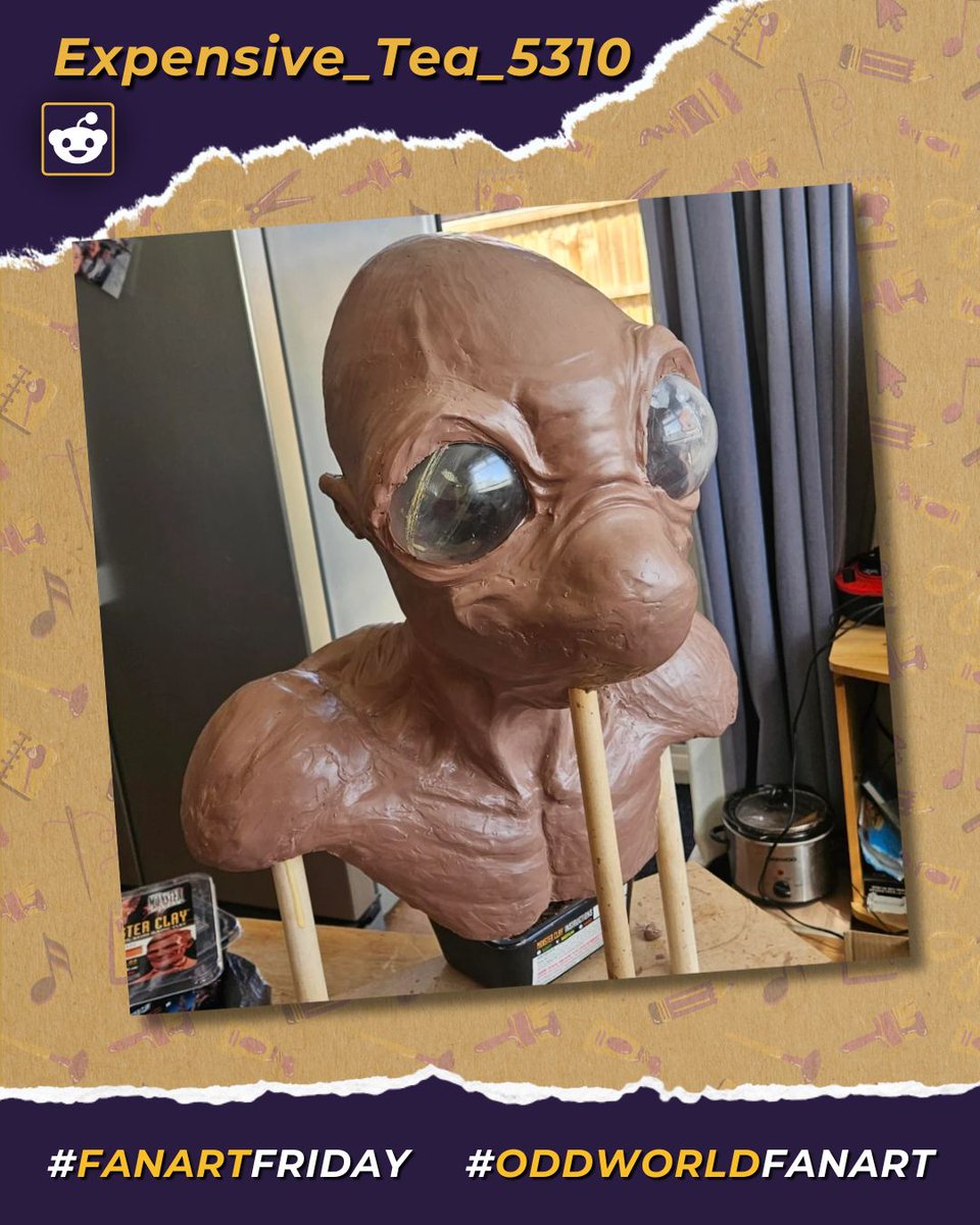 Erin AKA u/Expensive_Tea_5310 has made an absolutely incredible Abe bust!

She made this as part of her Uni studies in Prop Making and Special Effects and we can only hope this got top marks!

#FanArtFriday #OddworldFanArt