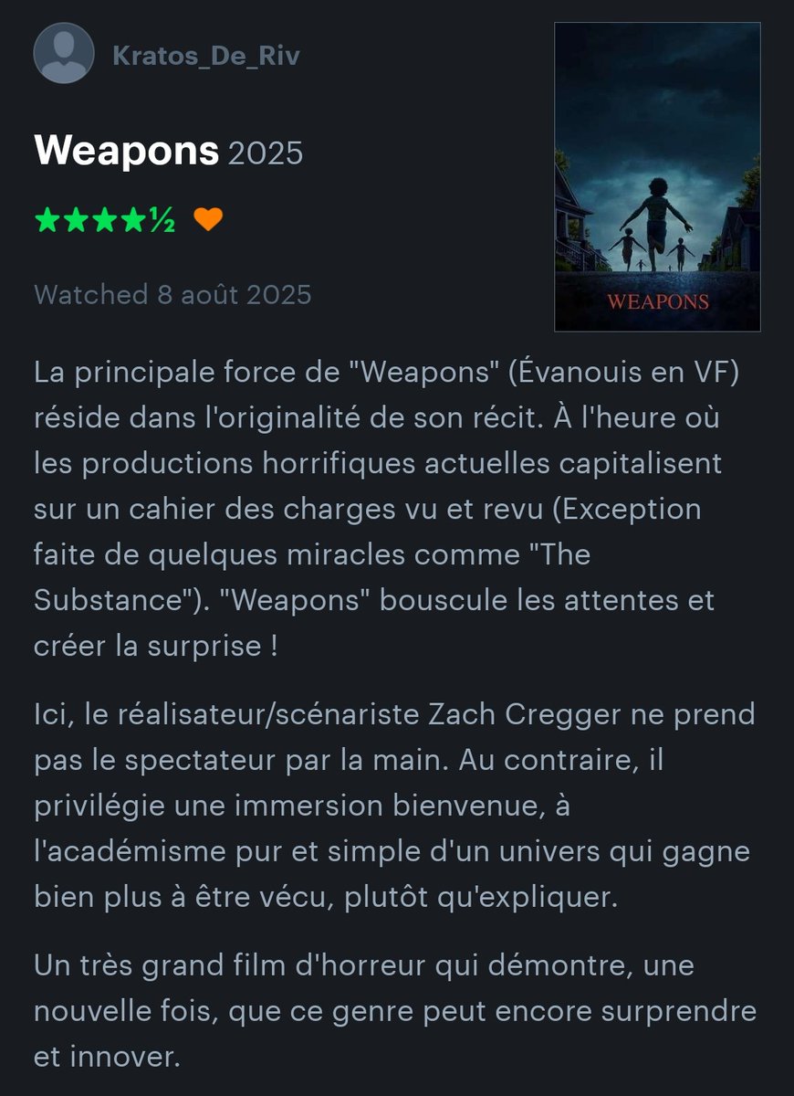 Mon avis rapide sur #Évanouis (#Weapons) de Zach Cregger.