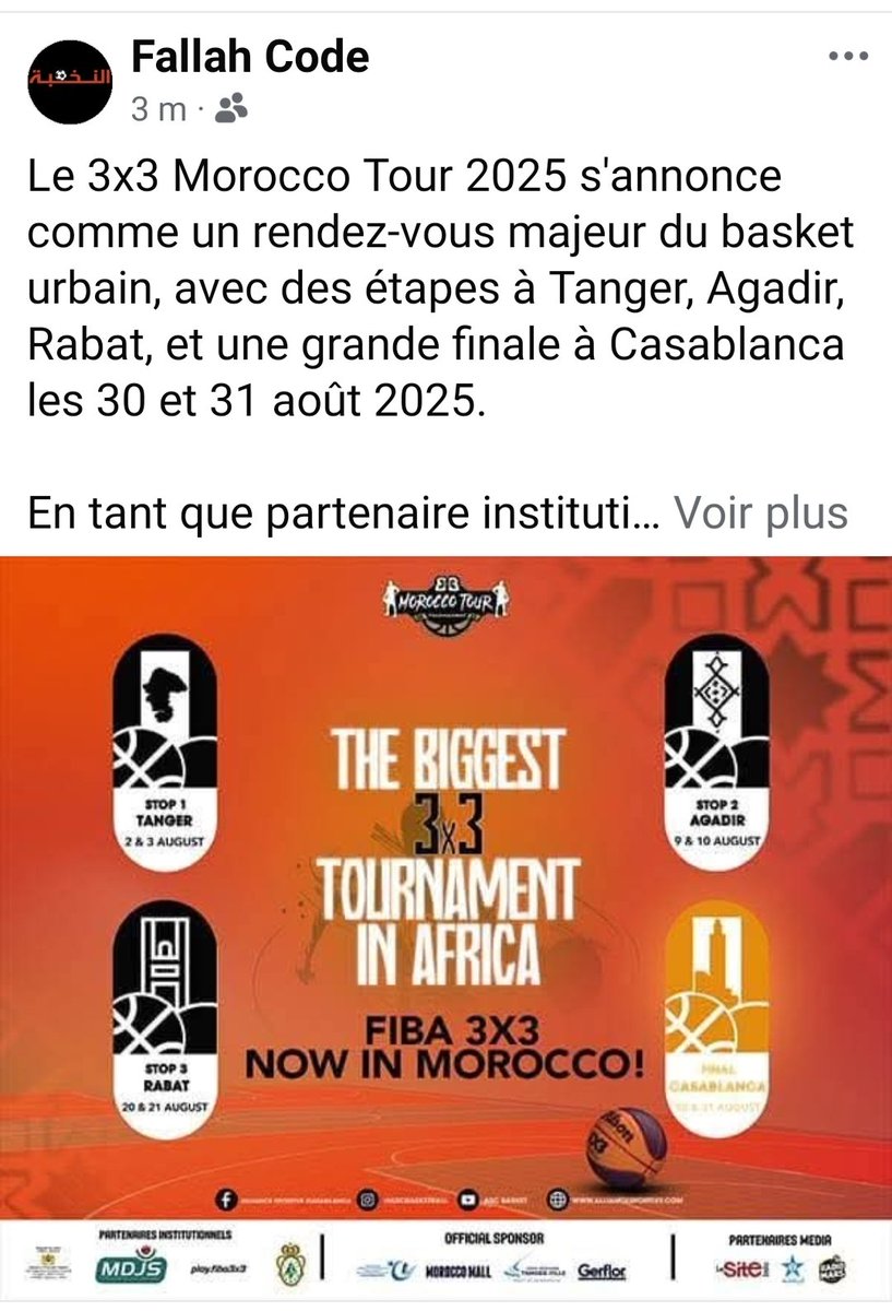 Le 3x3 Morocco Tour 2025 s'annonce comme un rendez-vous majeur du basket urbain, avec des étapes à Tanger, Agadir, Rabat, et une grande finale à Casablanca les 30 et 31 août 2025 ... voir photos