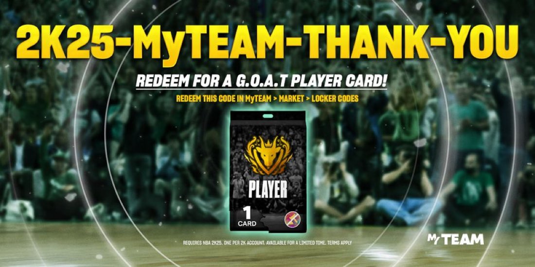 New Locker Code

2K25-MyTEAM-THANK-YOU

#NBA2K25