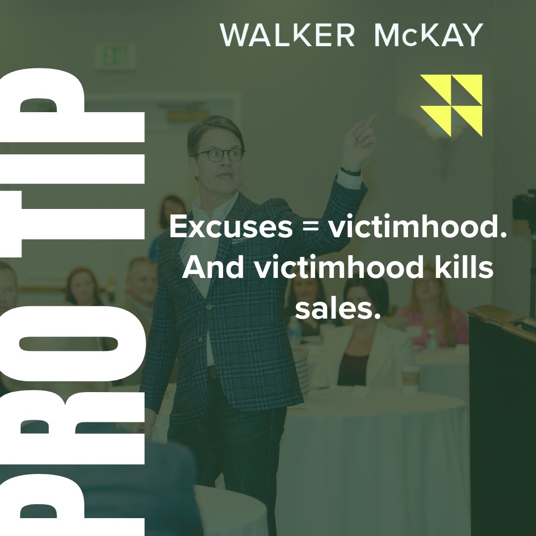 Think back to the last deal you were sure you’d close… but didn’t.

What went wrong?
- Price?
- The competitor’s relationship?
- They ghosted you?
- Were they idiots?

Nope. Those are excuses. And I’ve used them too.

Excuses = victimhood. And victimhood kills sales.

Want to