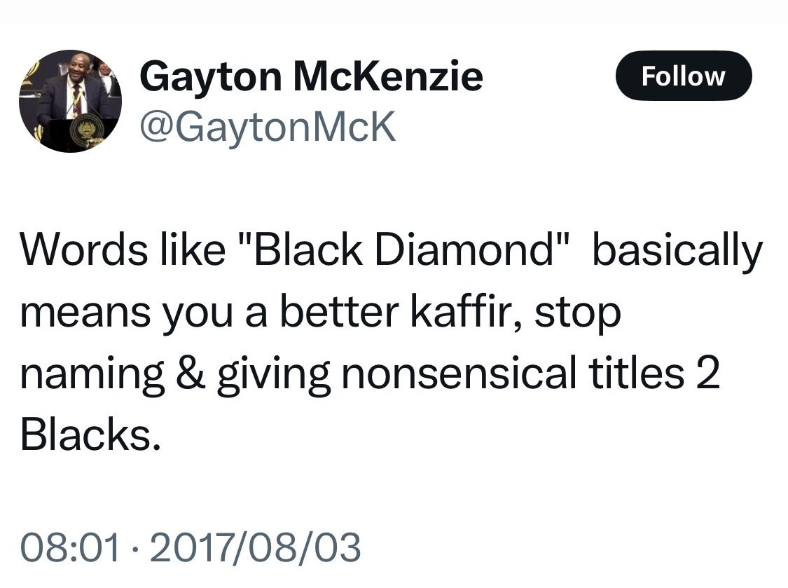 KingMntungwa's tweet photo. Gayton McKenzie referred to black people as kaffirs. Black Tweeter let's deal with him. https://t.co/HG5Cikawuf