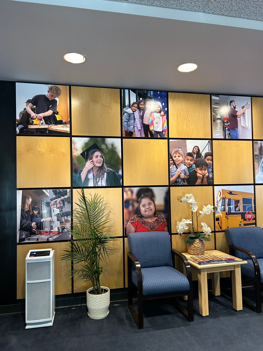 📸✨ Stop by and say hi — our District Office front lobby has a brand new look!

We’re proud to showcase the heart of our community: our students, staff, and families. Come take a peek at the new photo wall and see the faces that make our school district so special. ❤️