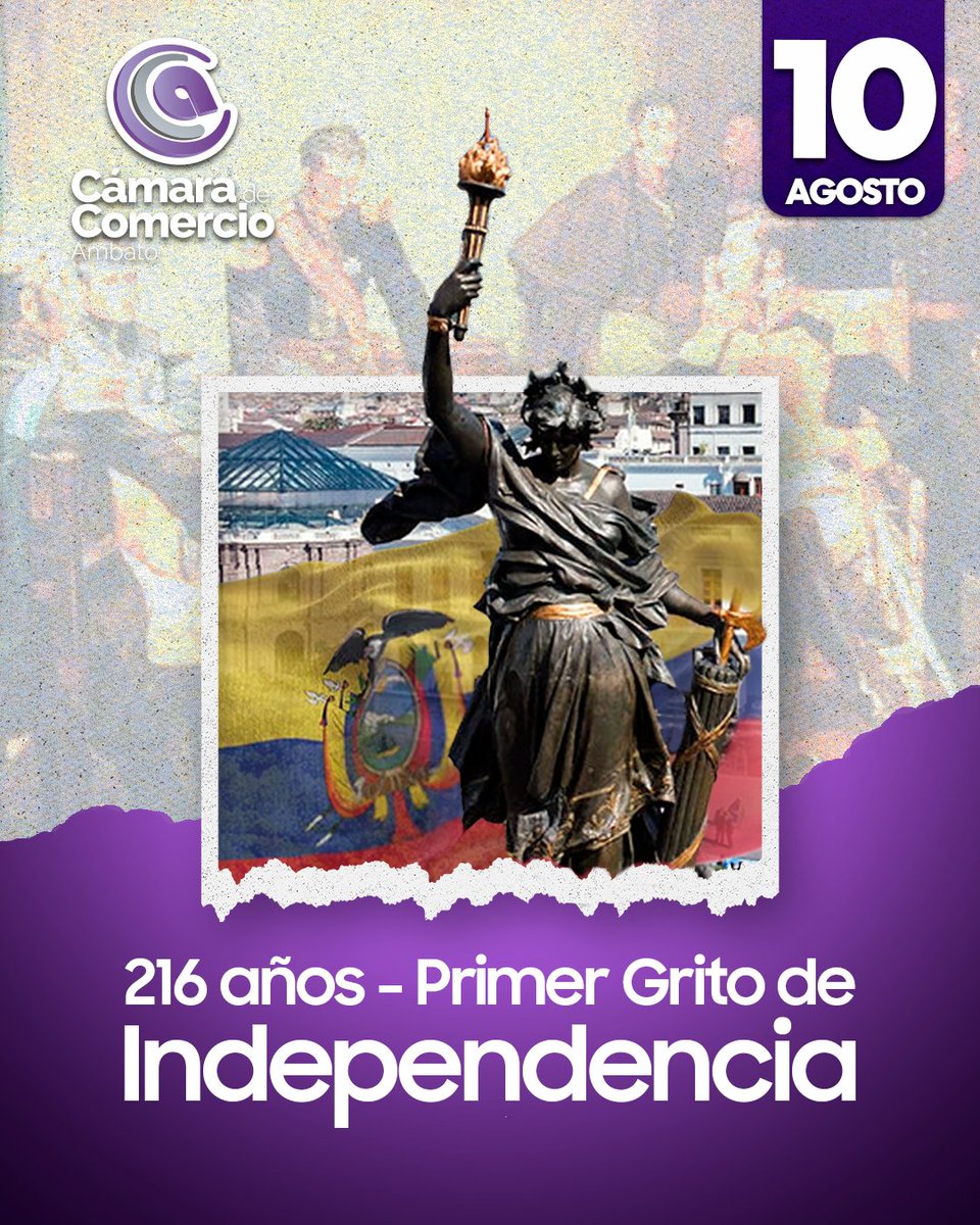 🇪🇨✨ 216 años de valentía y libertad

Hoy conmemoramos el Primer Grito de Independencia, inicio de nuestra historia como nación libre.

Desde nuestro Gremio honramos a los héroes que nos inspiran a construir un Ecuador de oportunidades, trabajo y desarrollo. 🙌