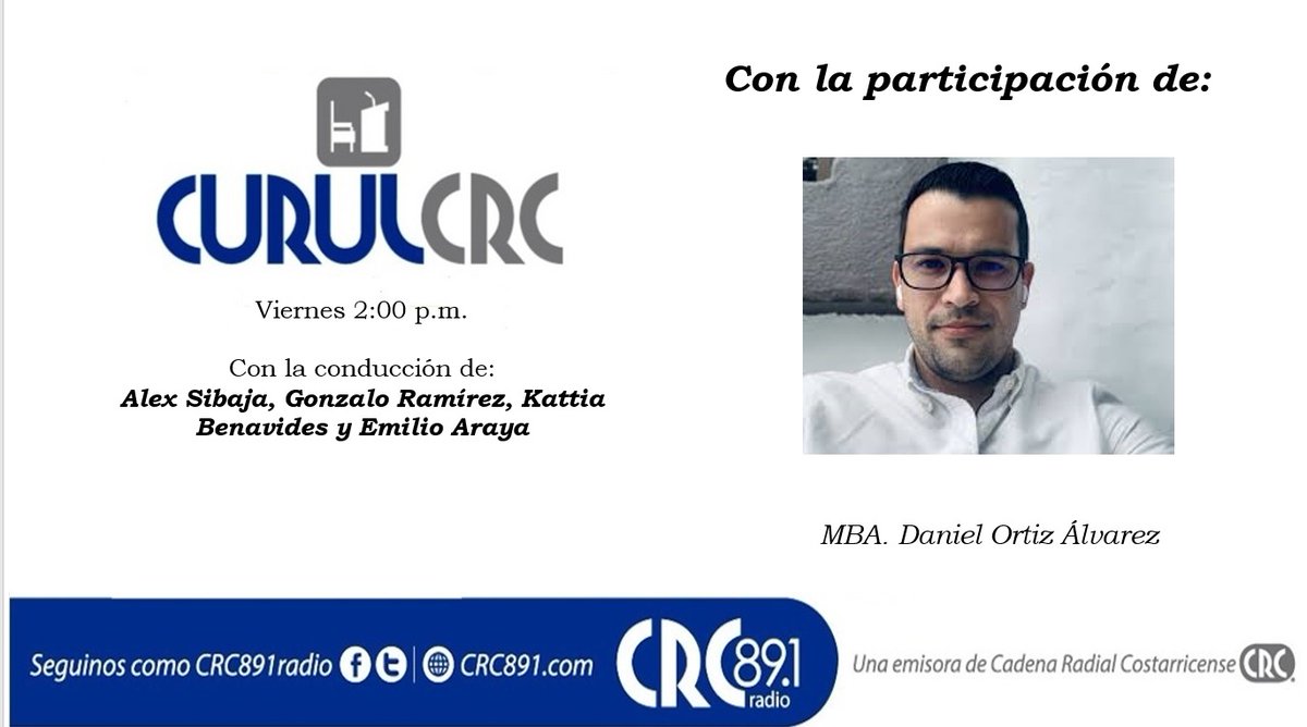 ¡Iniciamos edición de Viernes! 🎙

Invitado: 
Economista Daniel Ortiz 
Conducen:
@alexsibaja
<a href="/Kabemo/">Kattia Benavides</a>
<a href="/EmilioArayaS/">Emilio Araya 🇨🇷</a>

📻: <a href="/CRC891Radio/">CRC891Radio</a>

📲:facebook.com/share/v/1E2qwJ…