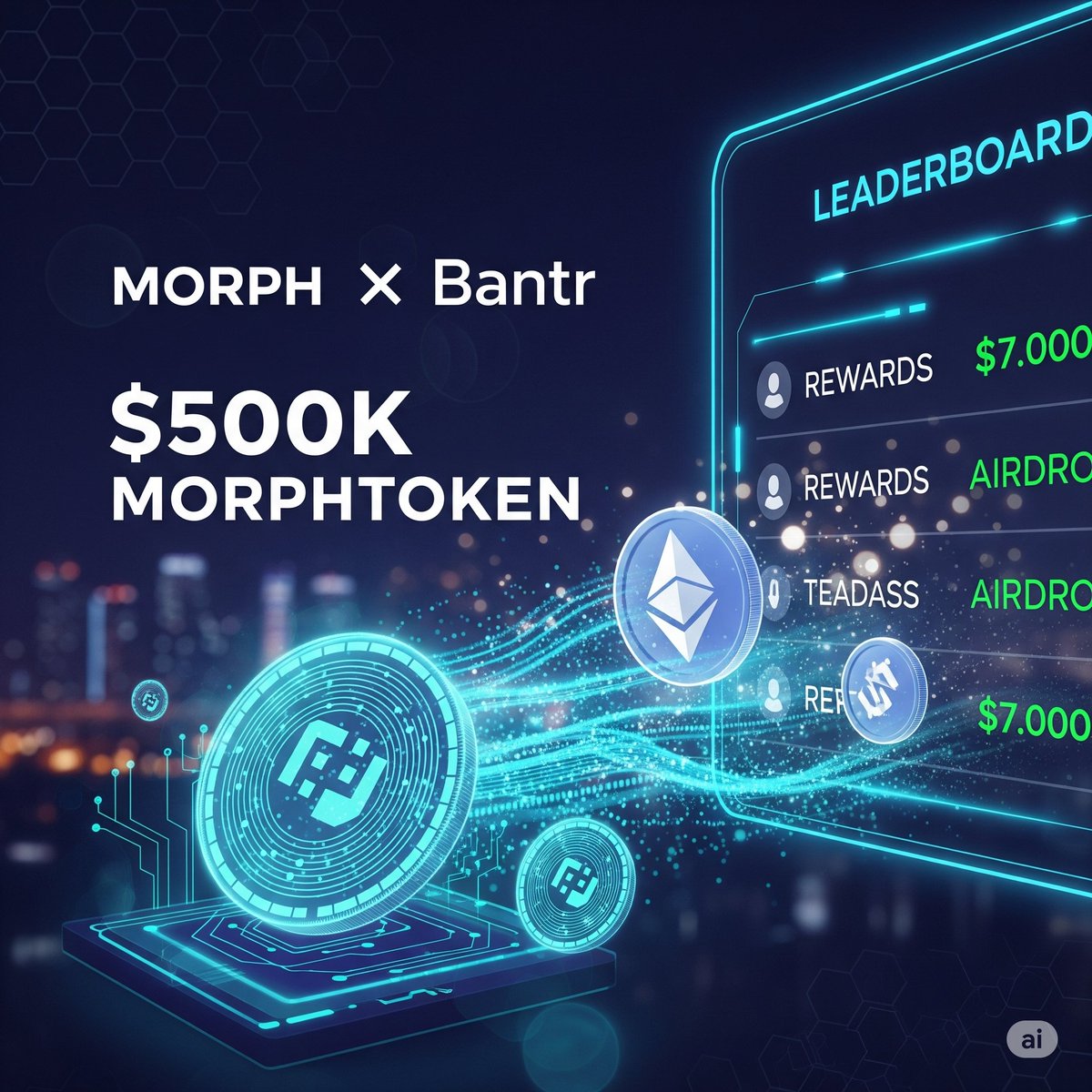 OniToheeb3's tweet photo. Phase 2 of the Morph × Bantr $500K #MorphToken campaign is live! Get 2.5× rewards for staking in Morph Black, boost your Impact Share, climb the leaderboard, and win big. Dive in now: https://t.co/X8ePvSwjga #Bantr #CryptoAirdrop #bb27 @morphnetwork @Bantr_fun https://t.co/CArnbGxPOs