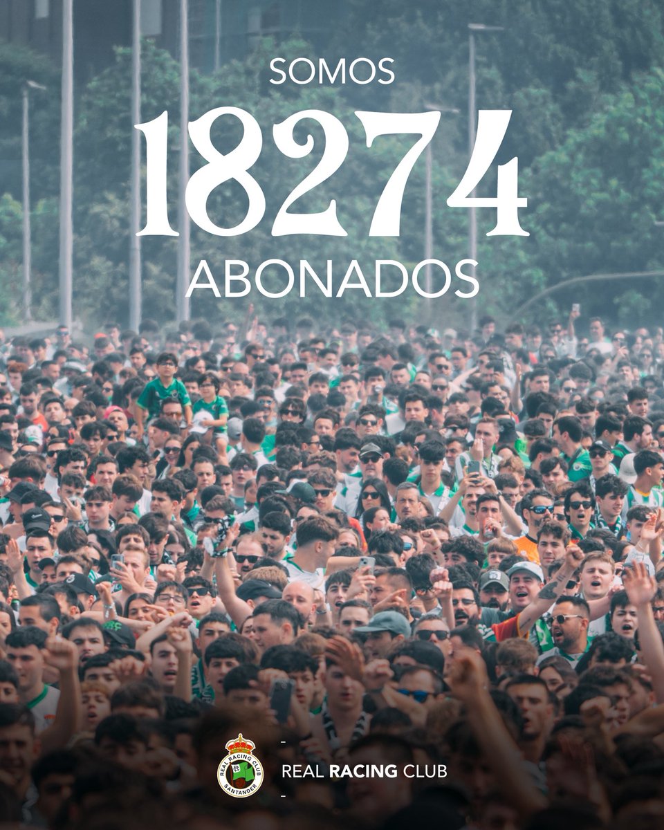 🎉 El Racing cierra con 18.274 abonados la campaña de renovación y alta de carnés para esta temporada

🏟️ El club aumentó en 274 el límite inicial para atender a los aficionados que guardaban fila en El Sardinero

📝 realracingclub.es/noticias/el-ra…

#VenASentirlo #NuestroNorte