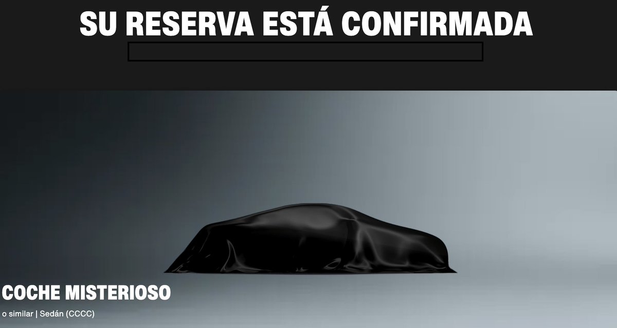 En unos días salimos de viaje y esta vez nos la jugamos (?) y contratamos el "coche misterioso". Igual creo que al cuete porque nunca te dan lo que contratás