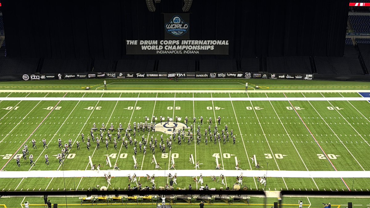 We just got to our seats in Indy for the <a href="/DCI/">Drum Corps International</a> semifinals performance. First corps for is the Crossmen.  These seats are 😎😍😎😍!
