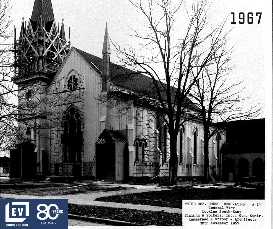 The Third Reformed Church in Holland has stood as a historic landmark for generations. During its 100th anniversary in 1967, EV played a role in restoring the building as part of a major renovation effort. Learn more about our history here: bit.ly/4jQcPZv