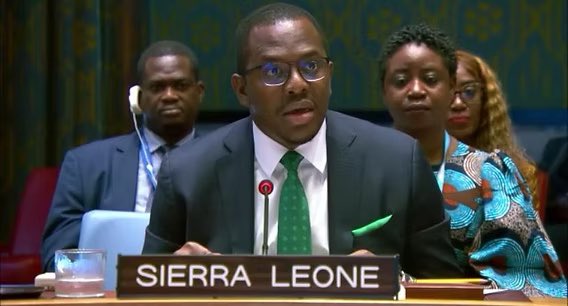 AfricanUnionUN's tweet photo. The #UNSC convened a meeting on #UNOWAS, with H.E. Ambassador Michael I. Kanu, PR of @SierraLeoneUN 🇸🇱 delivering a joint-statement on behalf of the #A3Plus
Read the full A3 Plus here: https://t.co/jm1K1Im86w https://t.co/SyryoqoeoZ