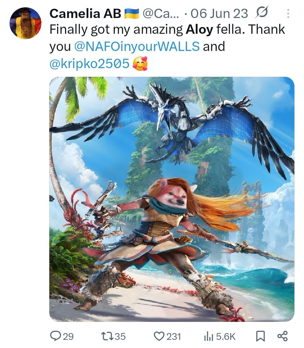 Dear #NAFO fellas, here's my Aloy fella, hoping I can get your attention for the Mavic drones fundraiser for the 112th Brigade in Chasiv Yar. The matching proposal is stuck, and your RT/QT will make such a difference!
🌐 PP: indiecup@gtpmedia.net