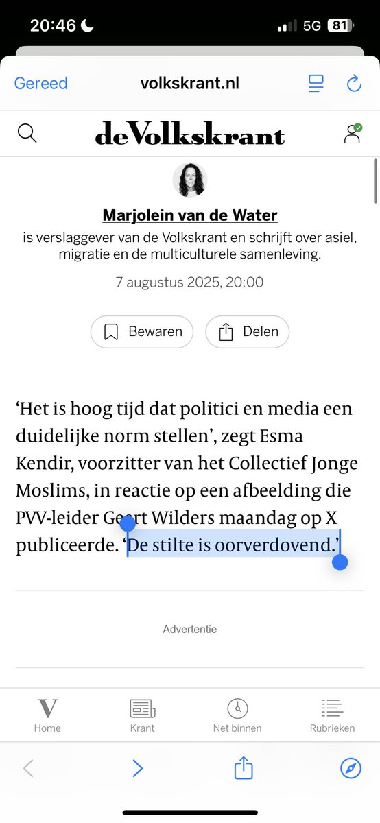 “De stilte is oorverdovend.”

We hebben dit gedonderstraal nu al twintig jaar met de PVV. 

Het is tijd voor rigoreuze maatregelen: radicale, anti-democratische acties moeten beantwoord worden met radicale pro-democratische acties.

Stel een cordon sanitaire in naar Duits model.