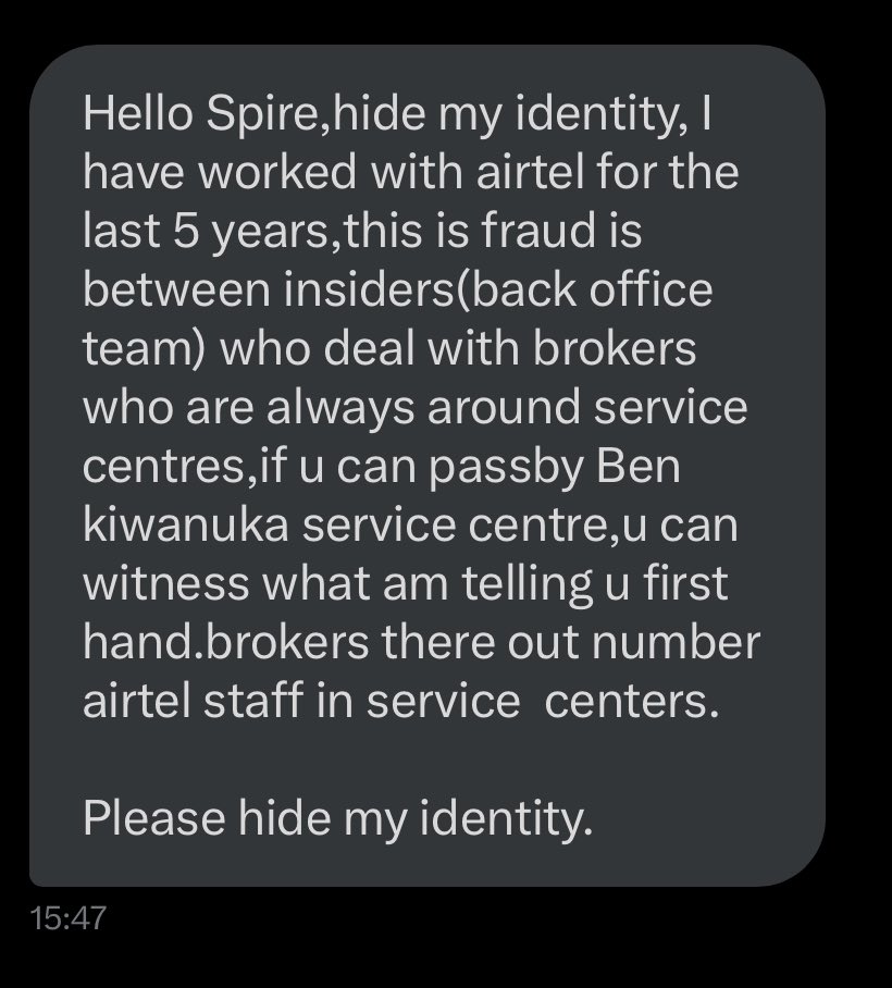 Jim Spire Ssentongo (@spirejim) on Twitter photo Dear <a href="/Airtel_Ug/">Airtel Uganda</a> , is this the case? Will you do something about it??
#StopAirtelTheft Dear <a href="/Airtel_Ug/">Airtel Uganda</a> , is this the case? Will you do something about it??
#StopAirtelTheft
