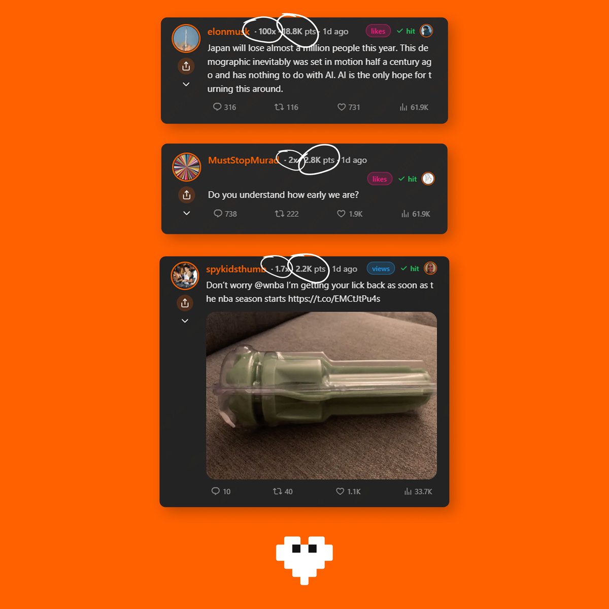 tweem (@tweemdotlol) on Twitter photo WHAT DID YOU TWEEM THIS WEEK
we saw @elite_ofweb3 hit a 100x for 18k points from elon <a href="/hybridtutu/">tutu 🫷😼🫸</a> hit a 2x for 2.8k points from murad and @pumpdotfunguy hit a 1.7x for 2.2k points from the wnba WHAT DID YOU TWEEM THIS WEEK
we saw @elite_ofweb3 hit a 100x for 18k points from elon <a href="/hybridtutu/">tutu 🫷😼🫸</a> hit a 2x for 2.8k points from murad and @pumpdotfunguy hit a 1.7x for 2.2k points from the wnba