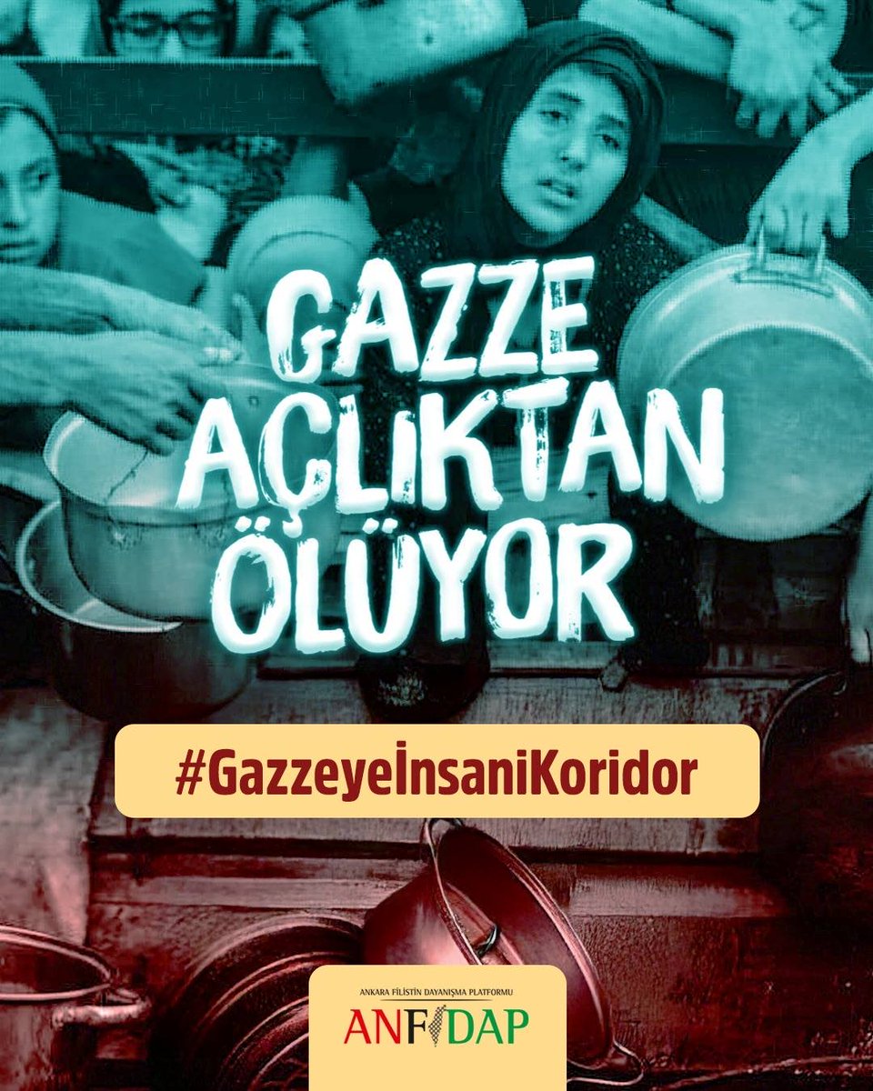 Bir çocuğun açlıktan gözyaşı döktüğü yerde, hiçbirimiz tok değiliz!
Pazar günü Ankara’da buluşuyoruz.
#GazzeyeİnsaniKoridor