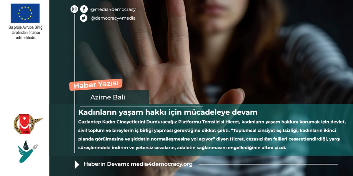 “KADINLARIN YAŞAM HAKKI İÇİN MÜCADELEYE DEVAM”

media4democracy.org/haberler/kadin…