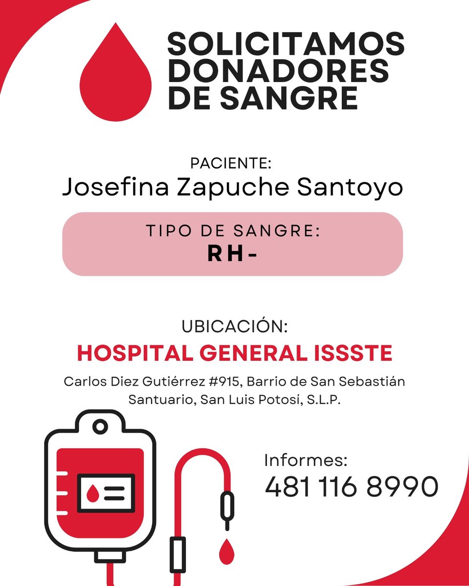 🩸Se solicita su apoyo 🙏🏻