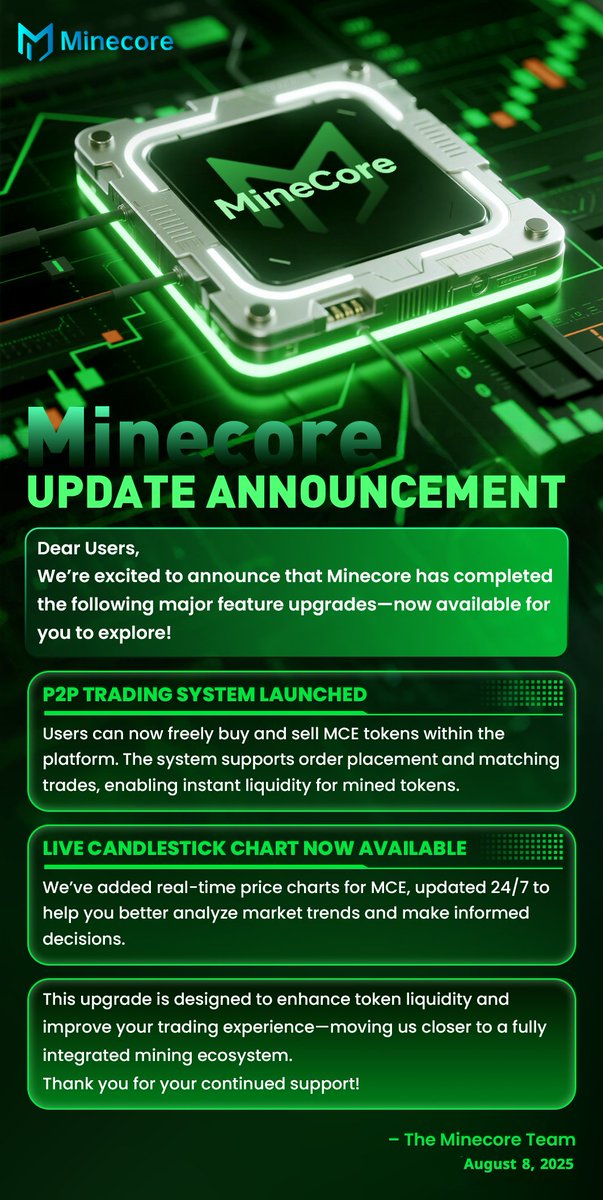 Minecore Update Announcement