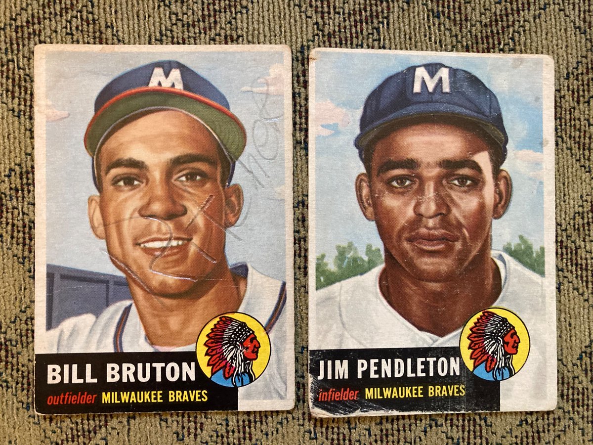 Tubbs Baseball Blog (@bloggertubbs) on Twitter photo Thank you to Rob aka <a href="/UsefulFoma/">Rob Bowling</a> for this pair of Braves card of Bill Bruton & Jim Pendleton. Bruton is one of my favorite players of the 1950s. I was lucky enough to claim these cards on Rob’s awesome & gracious #FREEBIEFRIDAY thread. Thank you to Rob aka <a href="/UsefulFoma/">Rob Bowling</a> for this pair of Braves card of Bill Bruton & Jim Pendleton. Bruton is one of my favorite players of the 1950s. I was lucky enough to claim these cards on Rob’s awesome & gracious #FREEBIEFRIDAY thread.