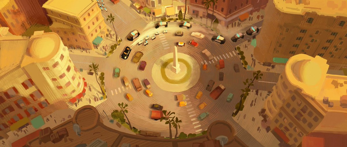 chelseablecha's tweet image. A few more keys for the Cairo chase sequence! 🐓✨ looooved working with this warm color palette #TheBadGuys2 #dreamworksanimation #visualdevelopment