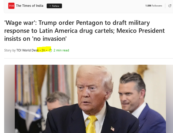 mittdolcino.com (@mittdolcino) on Twitter photo ULTIM'ORA:
Il presidente Trump ha autorizzato segretamente una direttiva del Pentagono per usare la forza militare contro specifici cartelli della droga latinoamericani che la sua amministrazione ha etichettato come organizzazioni terroristiche.
<a href="/GeneralMCNews/">The General</a> ULTIM'ORA:
Il presidente Trump ha autorizzato segretamente una direttiva del Pentagono per usare la forza militare contro specifici cartelli della droga latinoamericani che la sua amministrazione ha etichettato come organizzazioni terroristiche.
<a href="/GeneralMCNews/">The General</a>