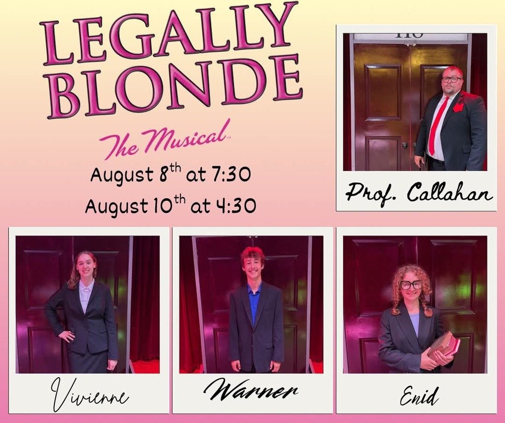 Only 2 more chances to see Professor Callahan and his interns learn how to truly be Legally Blonde!🩷

August 8 at 7:30 PM
August 10 at 4:30 PM

Kimball Area HS Cafetorium 
Tickets at Door 10

#KimballTheater