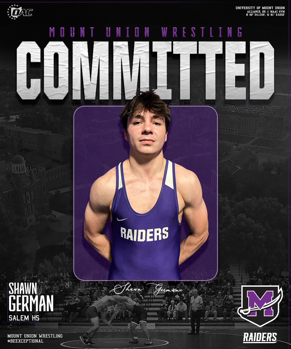 Welcome, Shawn German! 
Major: Mechanical Engineering
Salem HS, OH
OHSAA State Qualifier
Record 118-35
3.95 overall GPA

Go Raiders!